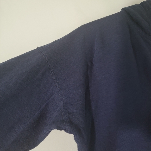 LRL Lauren Jeans Navy Blue Hooded Sweatshirt Women Sz M Drawstring - Picture 4 of 11